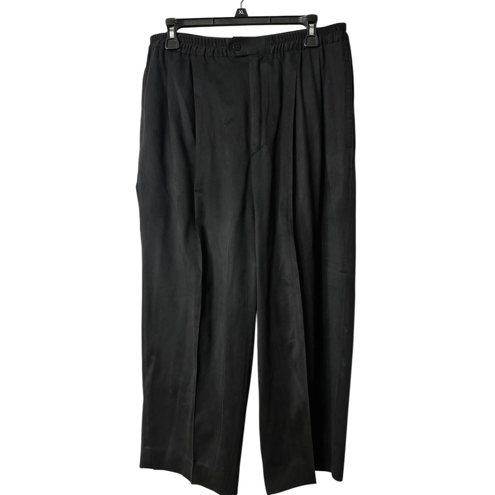 Maus & Hoffman Womens Crop Capri‎ Black Microfiber Strecth Pants Slacks Size L